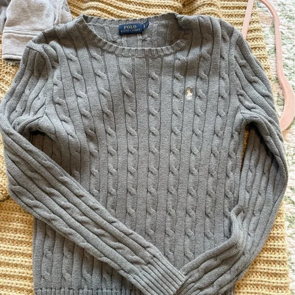 Ralph Lauren Gray Cable Knit Sweater - Picture 1 of 5